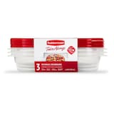 Rubbermaid TakeAlong Rectangle Plastic Food Storage Container Set with Quik Clik Seal Lid, 6-pc Front_Flat