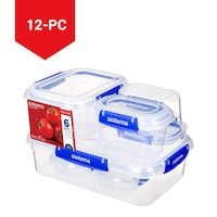 Ensemble de départ de contenants pour aliments rectangulaires hermétiques Sistema avec joint étanche, paq. 12 Front_Angled_Left