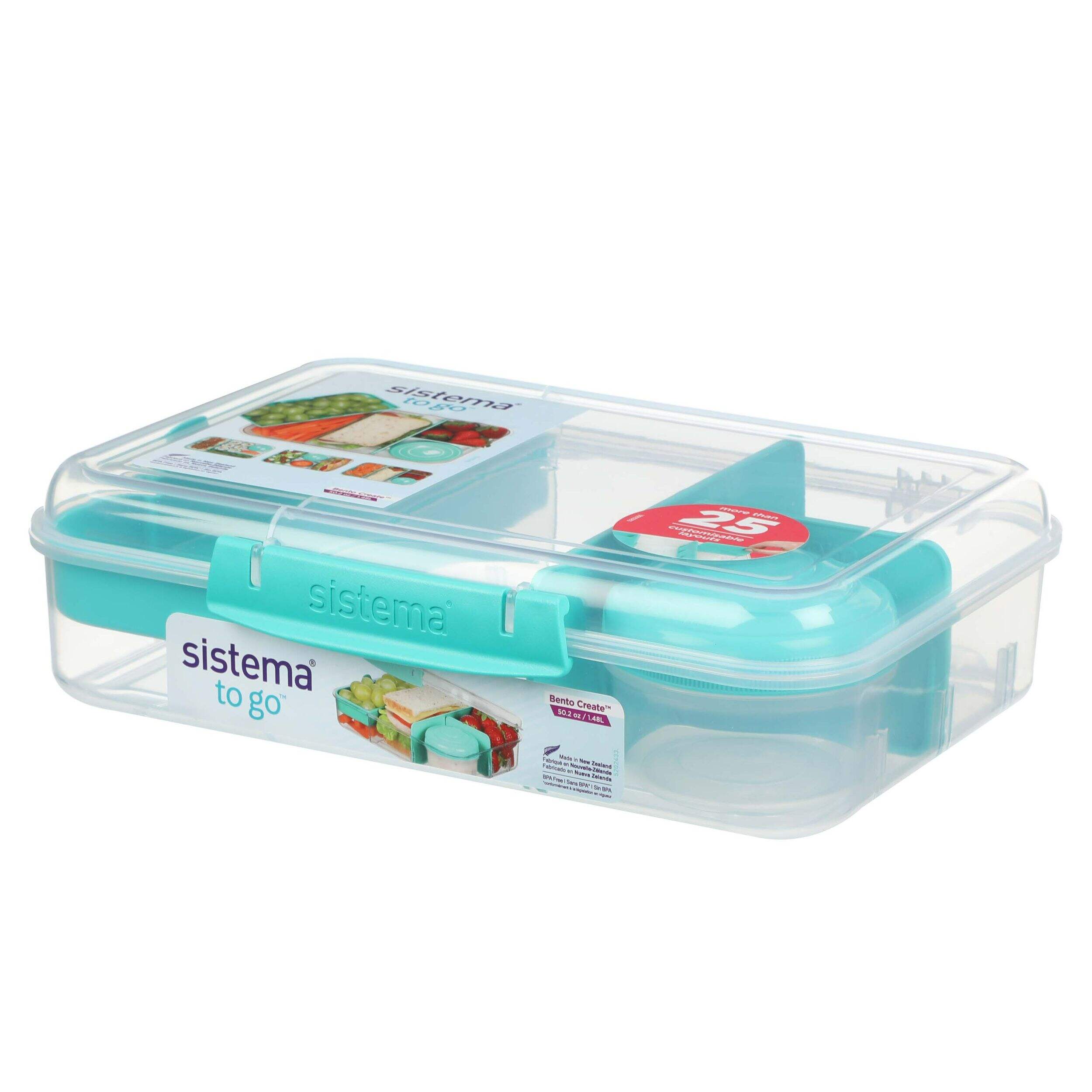 Sistema Bento Create Food Storage Container Set with Removable Dividers, 12-pc Front_Angled_Left