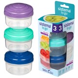 Sistema Mini Bites To Go Food Storage Container Set with Removable Dividers, 3-pk Composite_or_Mixed
