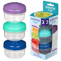 Sistema Mini Bites To Go Food Storage Container Set with Removable Dividers, 3-pk Composite_or_Mixed