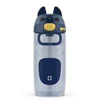 ello Ellies Kids' Reusable Tritan Plastic Water Bottle with Removable Straw, Assorted Colours, 16-oz