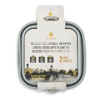 Manna Square Silicone Collapsible Air Fryer Liners, 2-pk Overhead_Flat