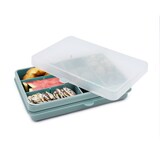 melii Regular Divided Snackle Box, Food Storage Container with 12 Compartments, Sage Overhead_Plunge
