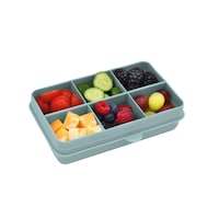 melii Mini Divided Snackle Box, Food Storage Container with 6 Compartments, Sage