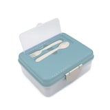 melii Two-Tiered Bento Food Storage Container, Sage Mint Overhead_Plunge