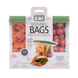 Joie Reusable Peva Food Storage Bags, Terracotta/Sage/Grey, 5-pk Front_Flat