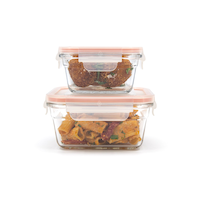 Glasslock Snaplock Clear Transparent Food Storage Container Set, 4-pc Front_Flat