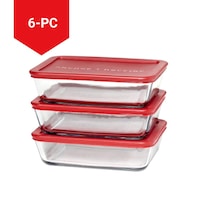 Anchor Hocking Glass Meal Prep Food Storage Container Set, 6-pc