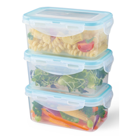 Contenants pour aliments en plastique Master Chef avec couvercle à pression, 500 mL, paq. 6 Front_Angled_Left