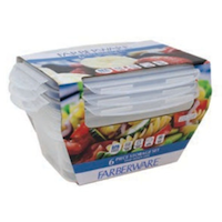 Master Chef Plastic Food Storage Container Set with Snap Lid, 1-L, 6-pc Front_Angled_Right