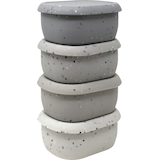 Master Chef Silicone Snack Food Storage Container Set, Grey Speckle, 4-pc Front_Three_Fourths_Angled_Right