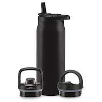 Zulu Core Vacuum Insulated Stainless Steel Bottle with Multi Lid, Black, 32-oz Composite_or_Mixed