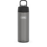 Gourde en plastique réutilisable Thermos avec couvercle à paille, anthracite, 26 oz Front_Flat