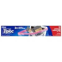 Ziploc Extra Large Reclosable Food Storage Bags, Reusable, 12-pk Front_Flat