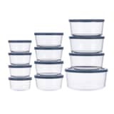 Vida by PADERNO Round Glass Food Storage Container Set with Lids, 24-pc Front_Elevated