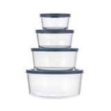 Vida by PADERNO Round Glass Food Storage Container Set with Lids, 8-pc Front_Elevated