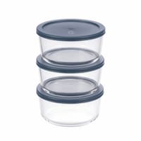 Vida by PADERNO Round Glass Food Storage Container Set with Lids, 2-Cup Capacity, 6-pc Front_Elevated