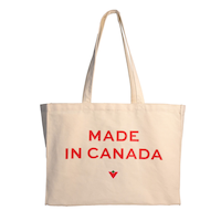 Canadian Tire Branded Made In Canada Reusable Canvas Tote Bag, Tan Front_Flat