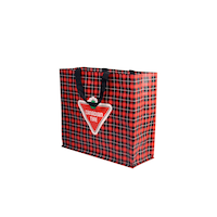 Canadian Tire Branded Plaid Reusable Bag, 11x14.5x10.4-in Front_Three_Fourths_Angled_Left