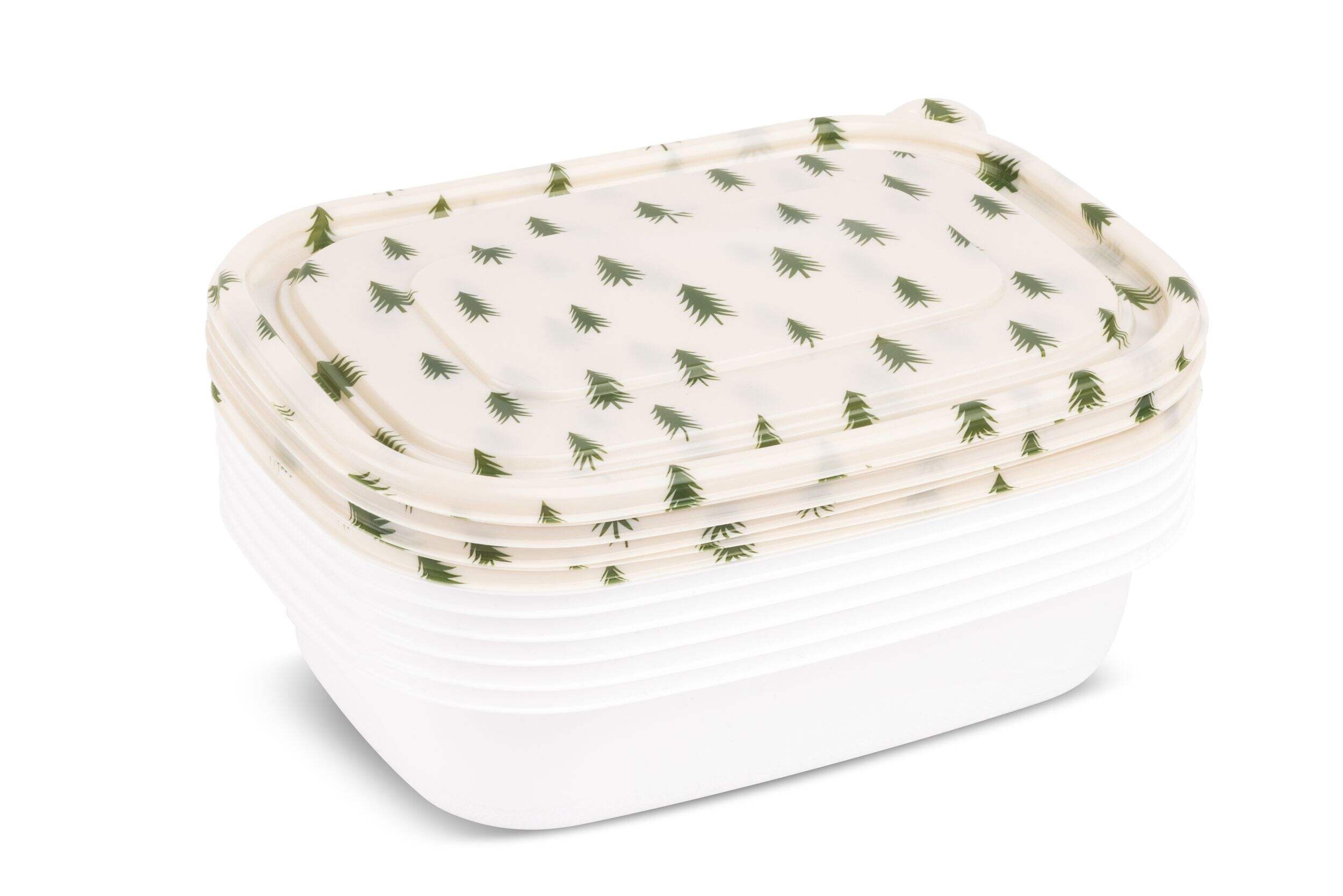 Core Home Printed Plastic Food Storage Stackable Set with Lids, 6 Count Front_Three_Fourths_Angled_Right
