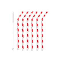 Core Home Two-Tone Reusable Silicone Straws, 7-pc Front_Flat