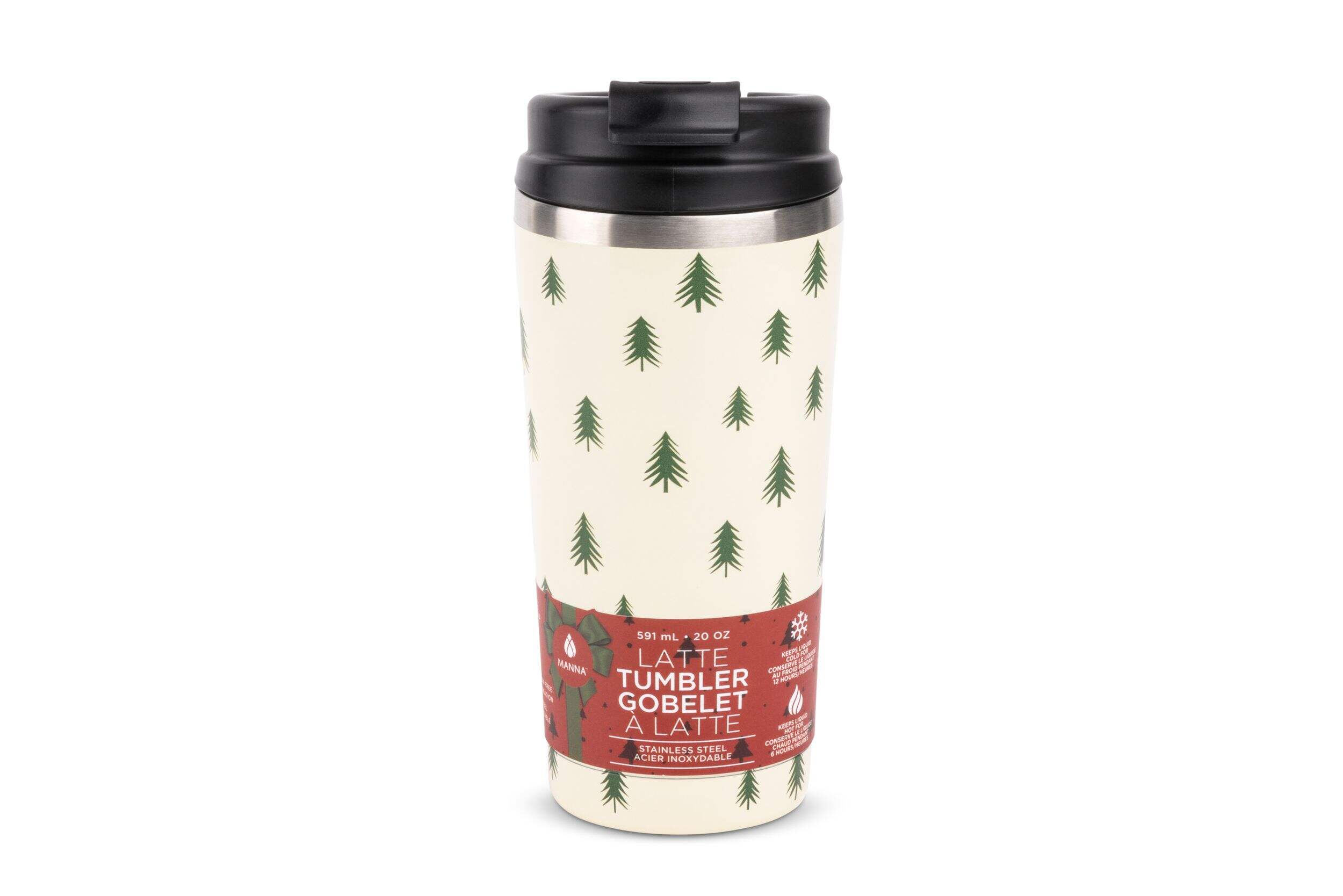 Manna Stainless Steel Christmas Latte Tumbler, 20-oz Front_Elevated