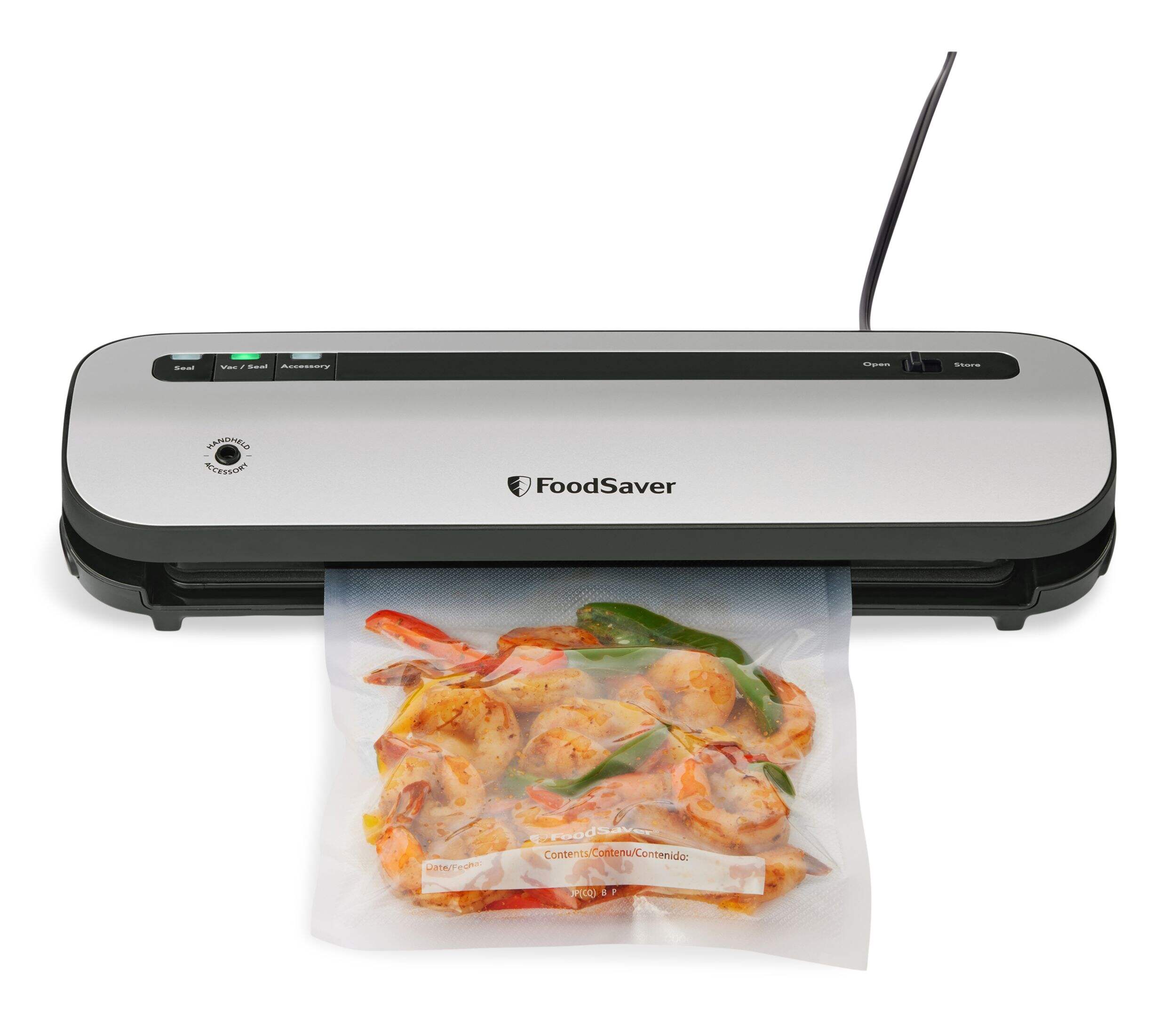 FoodSaver VS 1230 Space Saving Vacuum Sealing System Bundle with Built-in Bag Alignment Tool Front_Elevated