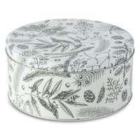 Core Home Foliage Print Storage Tin Canister Set, 3 Count