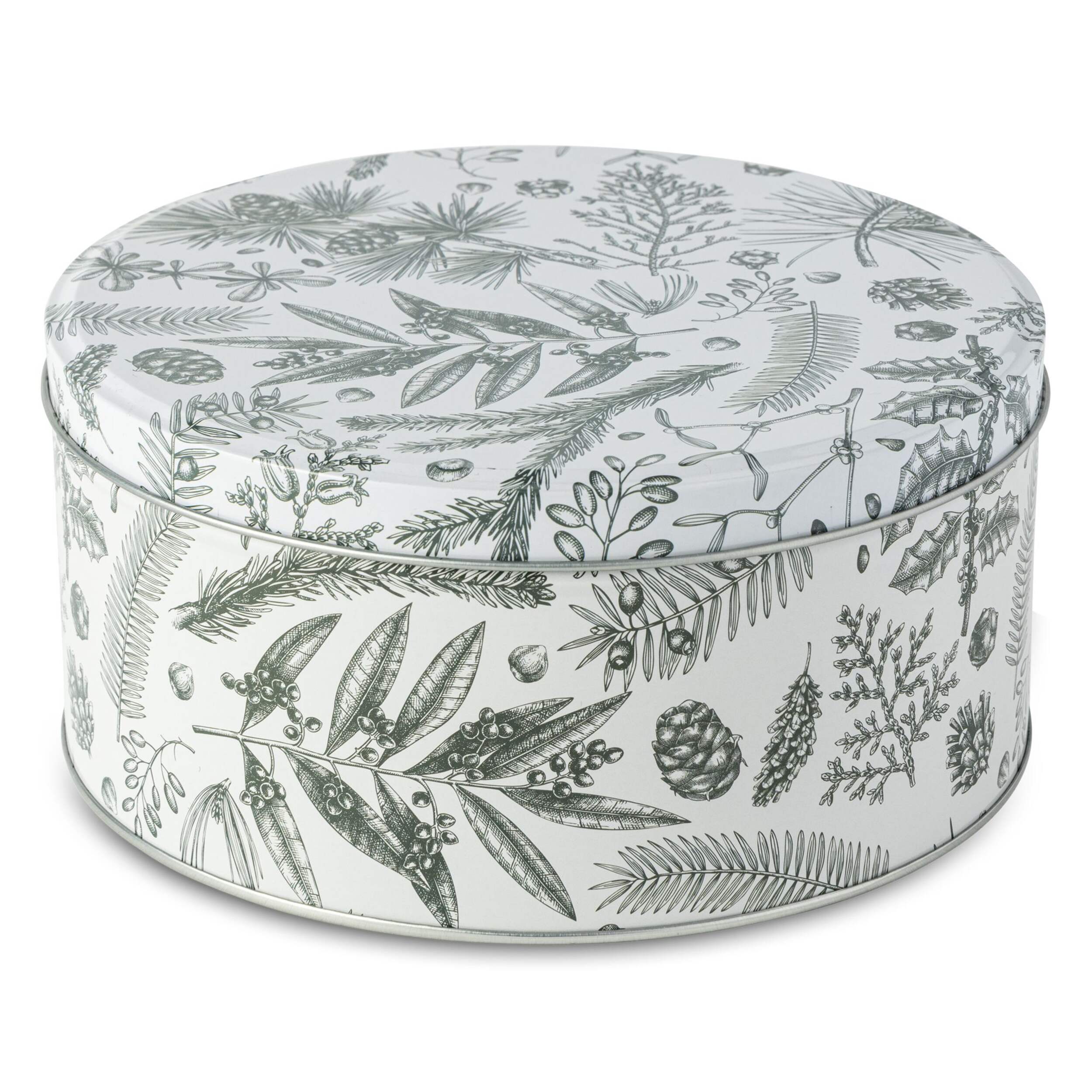 Core Home Foliage Print Storage Tin Canister Set, 3 Count Front_Elevated