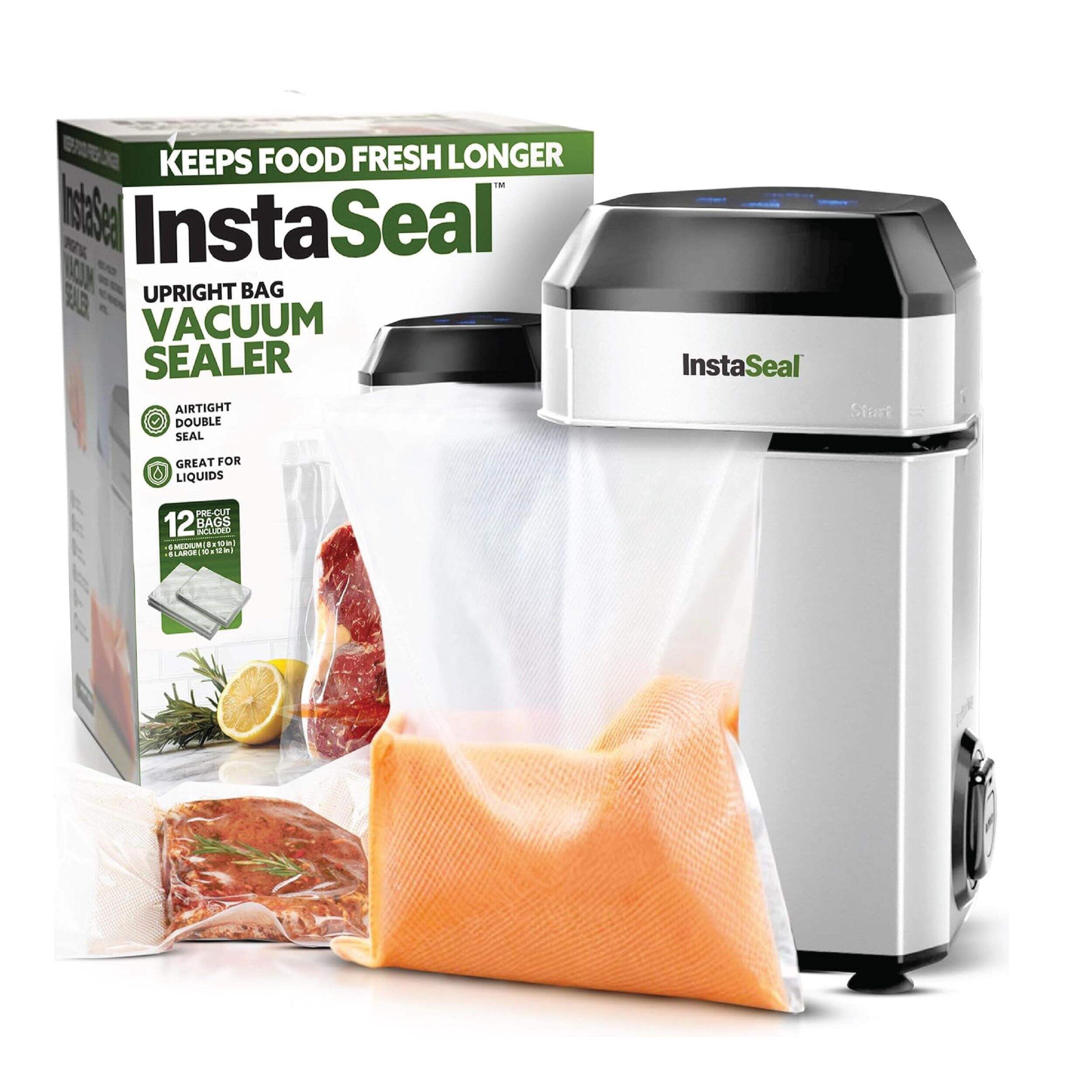 InstaSeal Upright Bag Food Vacuum Sealer with 12 Bags Composite_or_Mixed