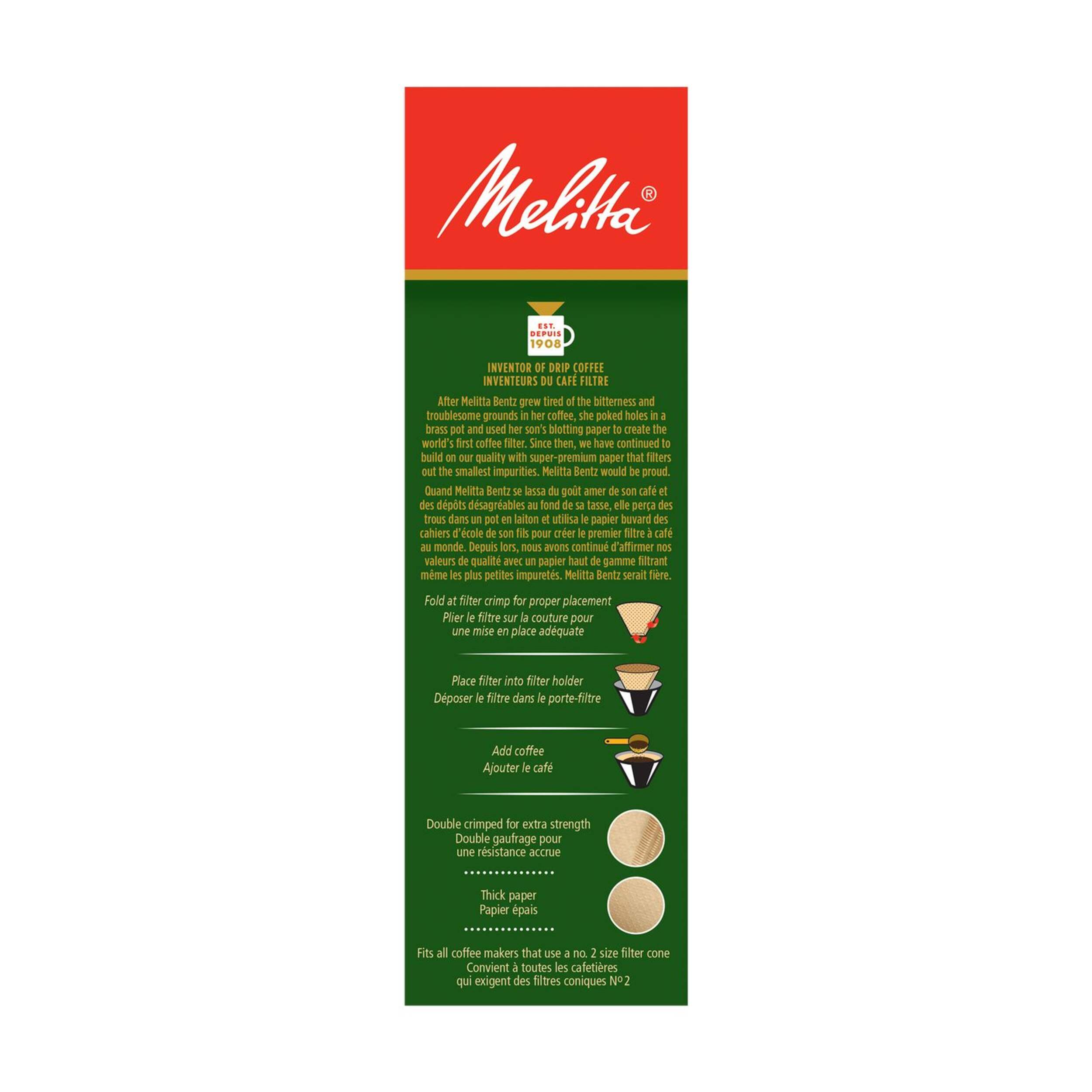 Melitta All Natural Bamboo #2 Cone Coffee Filters, 80-pk Side_Right