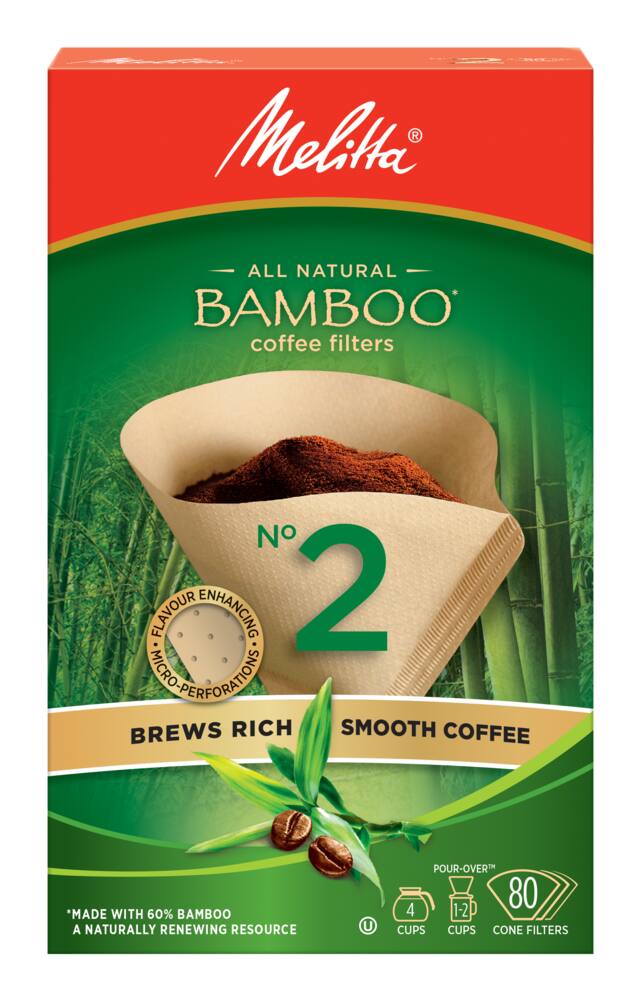 2 Natural Brown No Melitta Cone Coffee Filters 100-Count Filters Pack of 6 