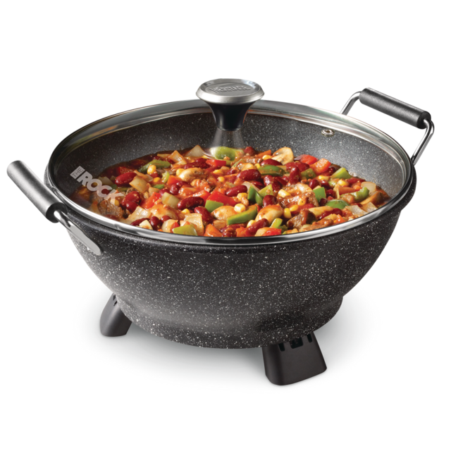 Heritage The Rock NonStick Electric MultiUse Pot/Wok, Black, 4.8qt