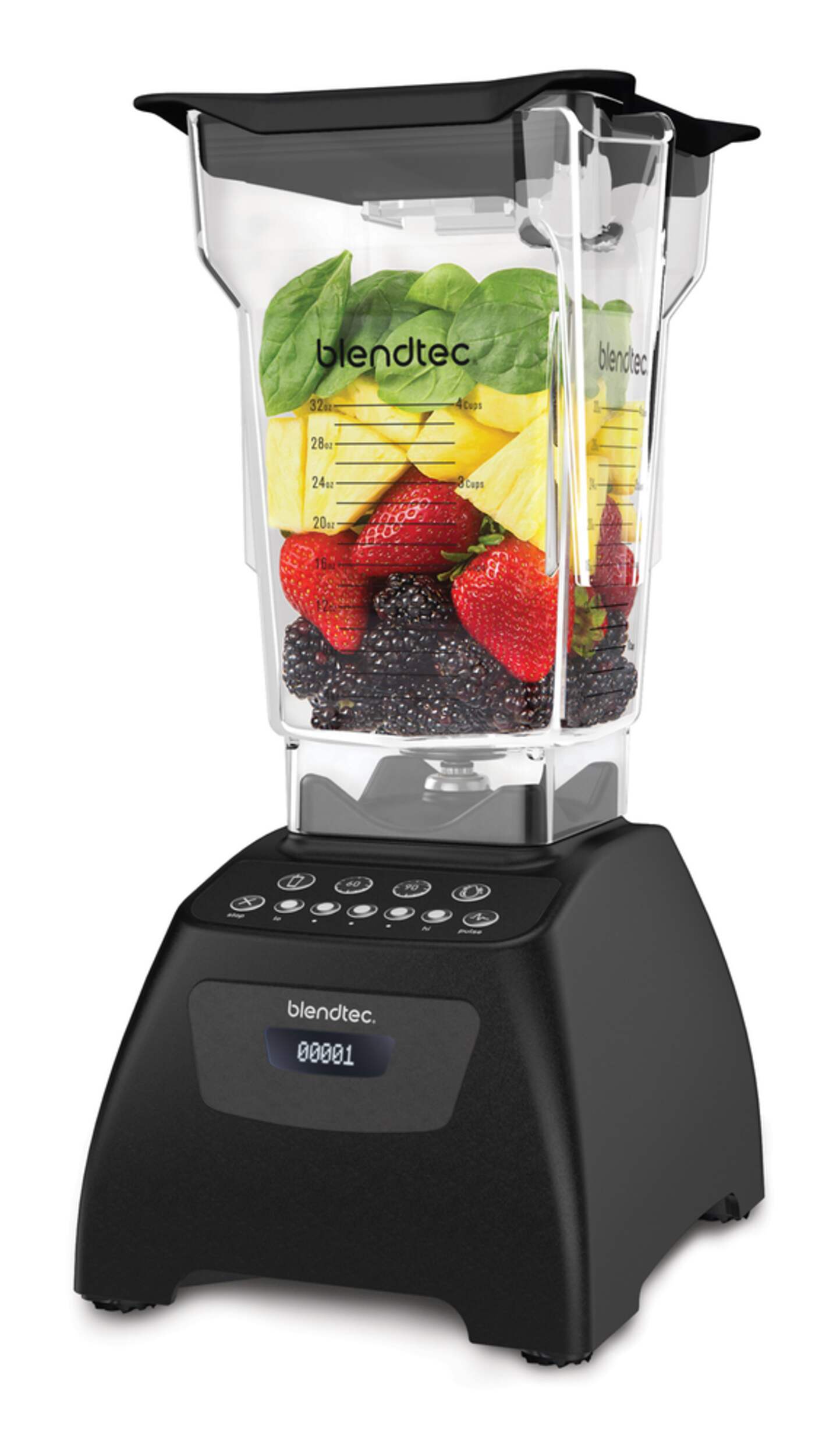 Blendtec Classic 575 Blender, Black Front_Angled_Left