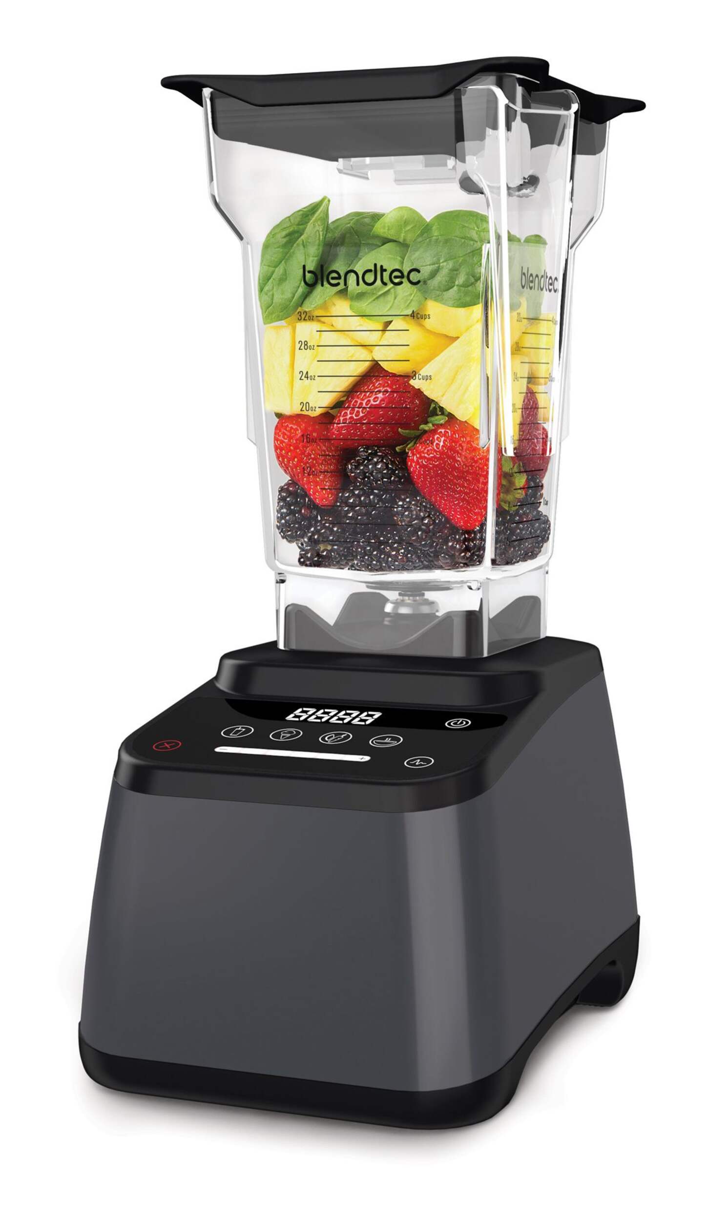 Blendtec Designer 625 Blender, Slate Grey Front_Angled_Left