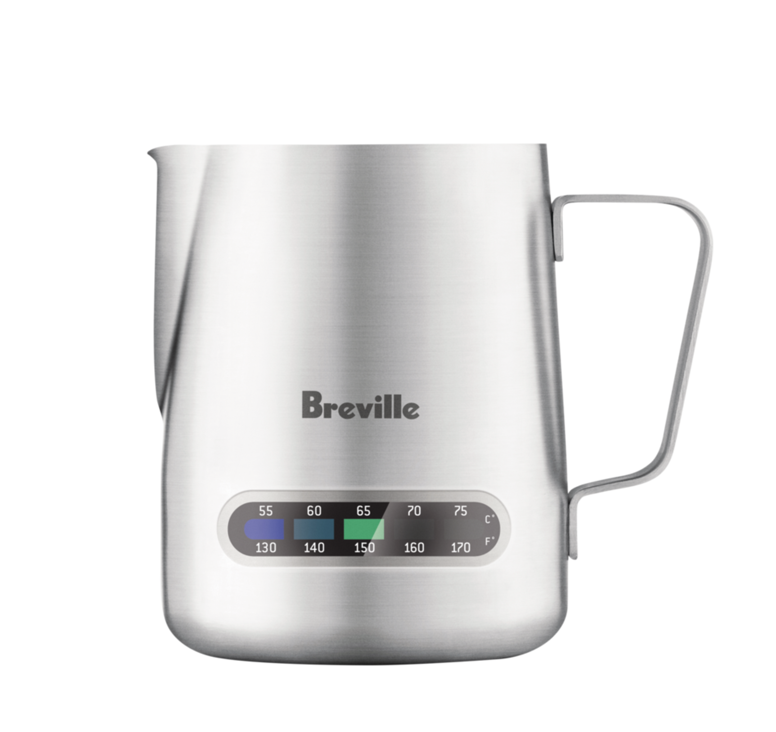 Breville Temp Control™ Milk Frothing Jug, Stainless Steel, 16 fl. oz. Side_Left