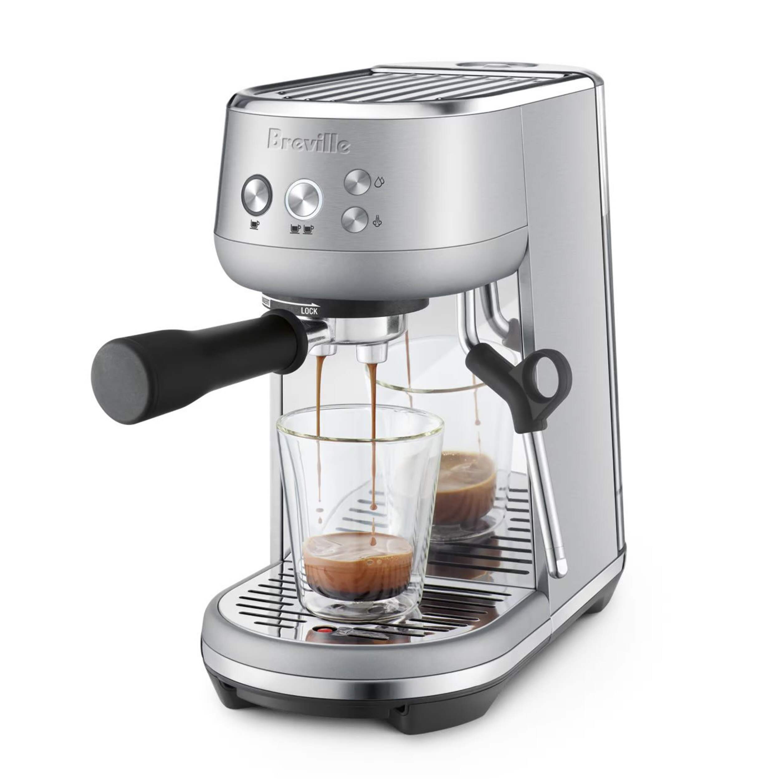 Breville Bambino™ Espresso Machine, Brushed Stainless Steel Front_Angled_Left