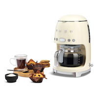 Smeg 50's Style Programmable 10-Cup Drip Coffee Maker, Cream