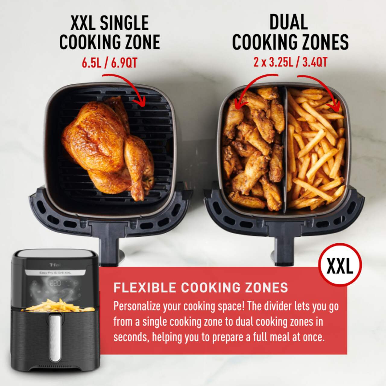 Easy Fry & Grill XXL Flexcook Air Fryer – Stainless Steel