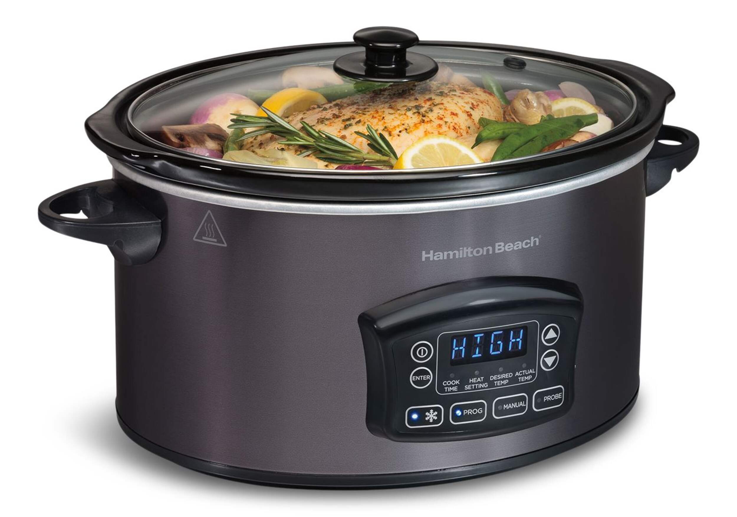 Hamilton Beach Programmable Defrost Slow Cooker, Black, 6qt Canadian