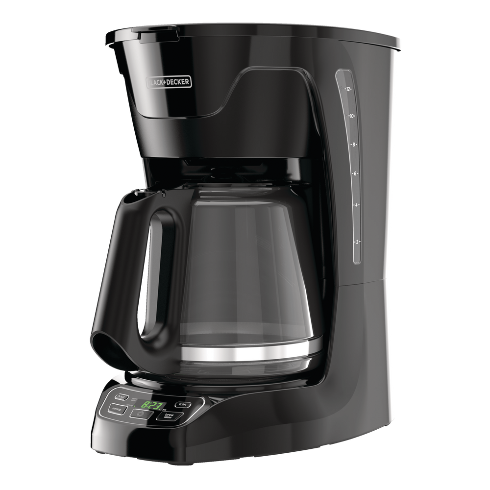 Black & Decker Programmable Coffee Maker with Glass Carafe, Black, 12