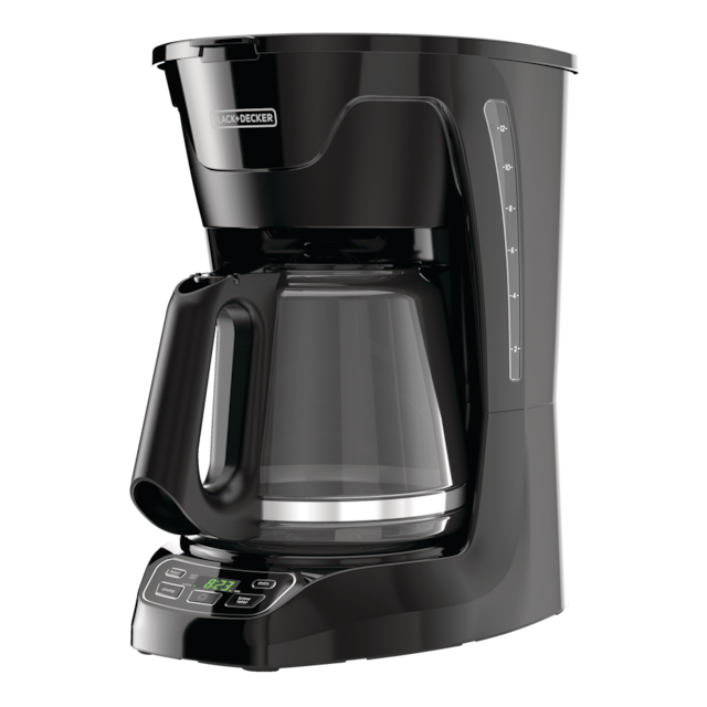 Black & Decker Programmable Coffee Maker with Glass Carafe, Black, 12