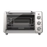 Black & Decker Crisp 'N bake 6-Slice Air Fryer Toaster Oven, Stainless Steel, 5 Cooking Functions Front_Flat