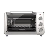 Black & Decker Crisp 'N bake 6-Slice Air Fryer Toaster Oven, Stainless Steel, 5 Cooking Functions Front_Flat