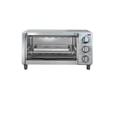 Black & Decker Toaster Oven with Natural Convection, Stainless Steel, 4-Slice Front_Flat