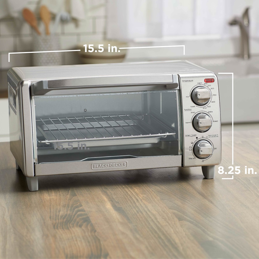 Black & Decker 4Slice Toaster Oven with Natural Convection, Stainless