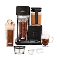 Mr. Coffee Hot Coffee, Iced Coffee & Frappe Maker with Integrated Blender & 2 Tumblers, Black Front_Flat