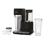 Mr. Coffee Hot Coffee, Iced Coffee & Frappe Maker with Integrated Blender & 2 Tumblers, Black Front_Angled_Left