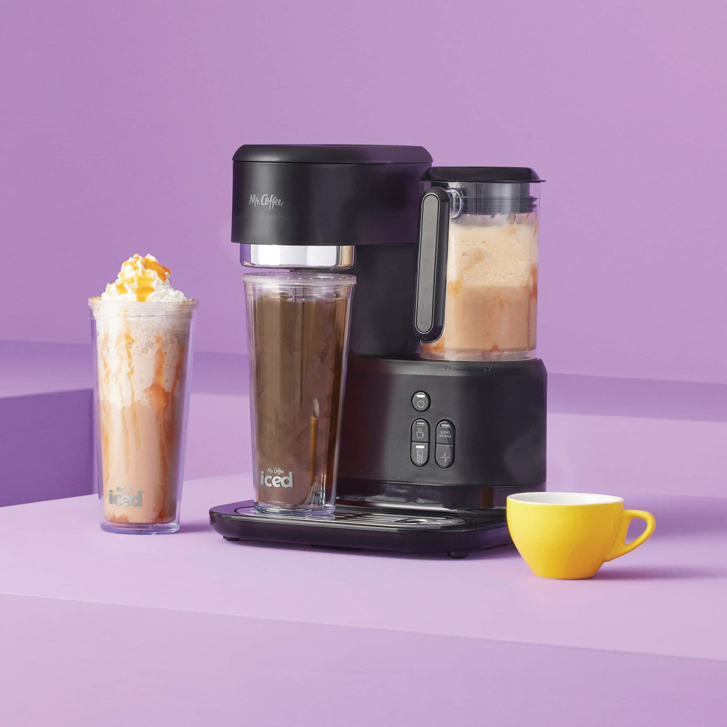 Mr. Coffee Hot Coffee Iced Coffee Frappe Maker with Integrated Blender 2 Tumblers Black Canadian Tire